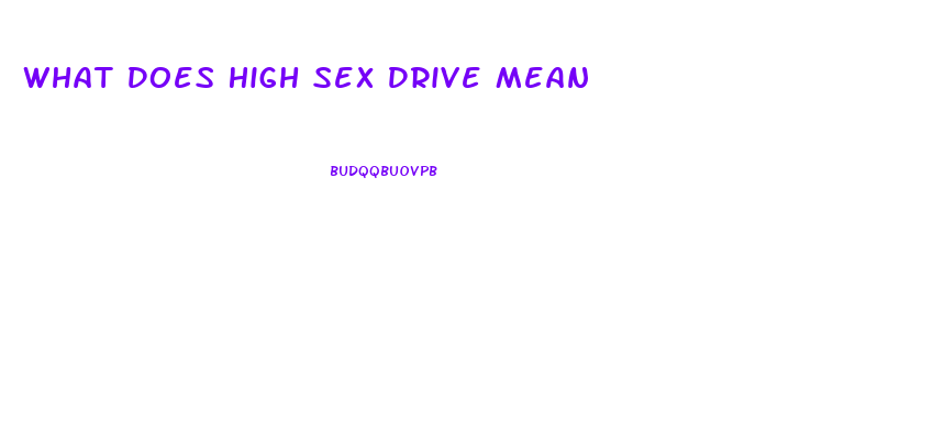 What Does High Sex Drive Mean