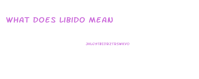 What Does Libido Mean