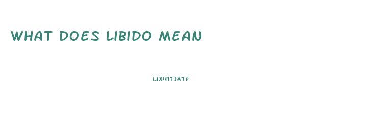 What Does Libido Mean