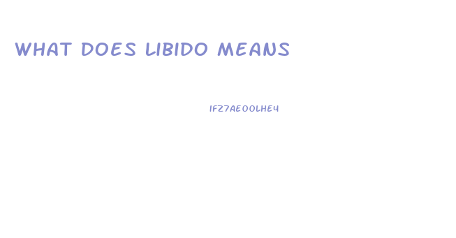 What Does Libido Means