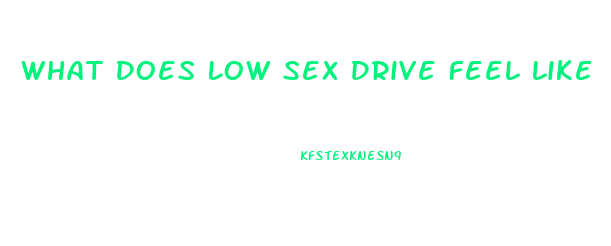 What Does Low Sex Drive Feel Like