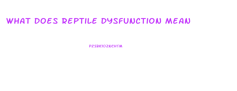 What Does Reptile Dysfunction Mean