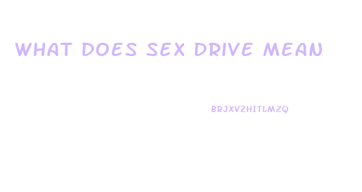 What Does Sex Drive Mean