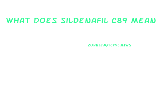 What Does Sildenafil C89 Mean