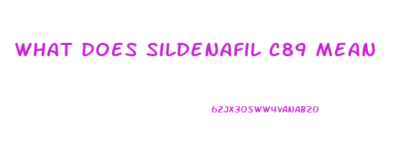 What Does Sildenafil C89 Mean