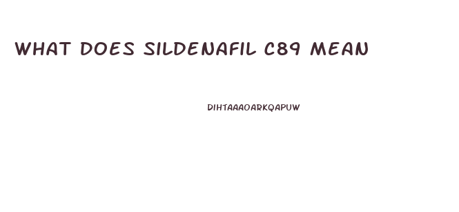 What Does Sildenafil C89 Mean