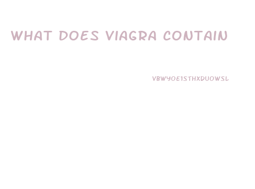 What Does Viagra Contain