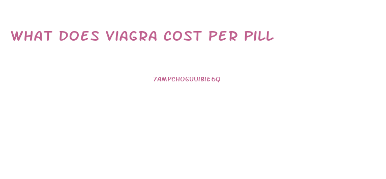 What Does Viagra Cost Per Pill