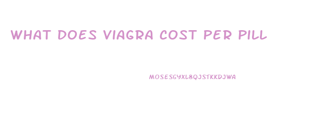 What Does Viagra Cost Per Pill