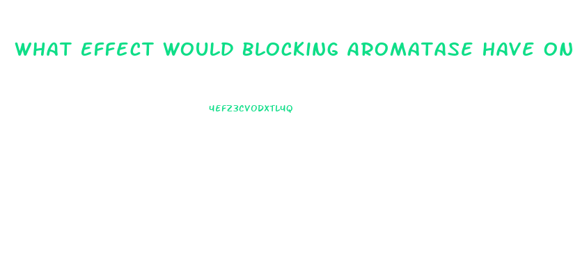 What Effect Would Blocking Aromatase Have On Male Sex Drive