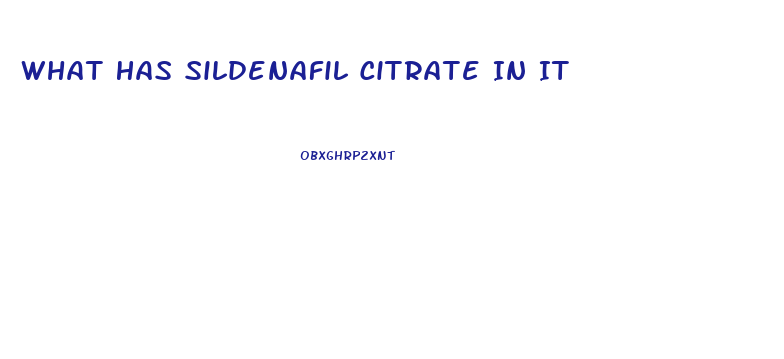 What Has Sildenafil Citrate In It