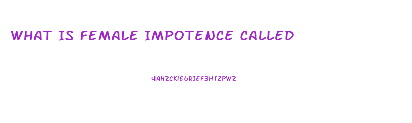 What Is Female Impotence Called