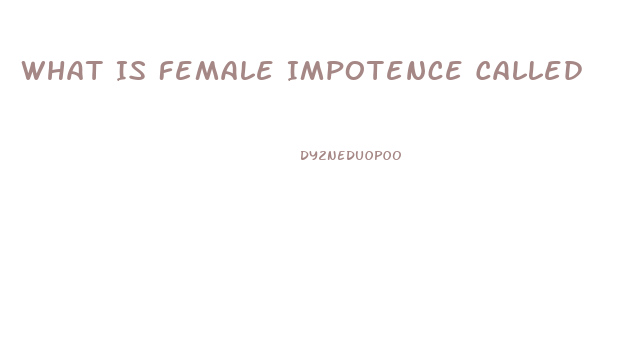 What Is Female Impotence Called