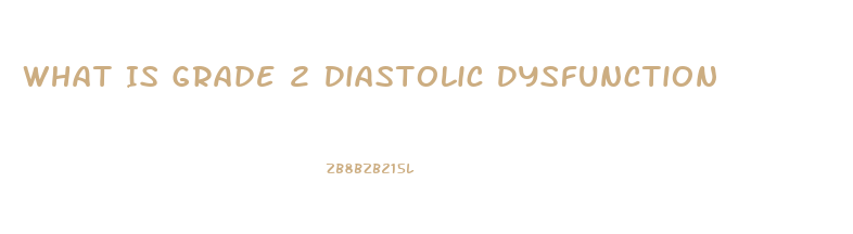 What Is Grade 2 Diastolic Dysfunction