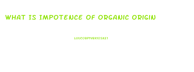 What Is Impotence Of Organic Origin