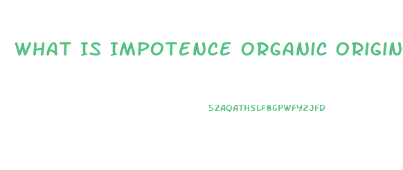 What Is Impotence Organic Origin