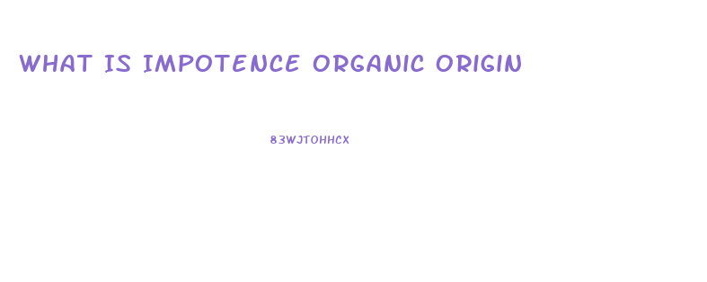 What Is Impotence Organic Origin