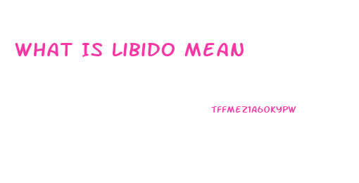 What Is Libido Mean