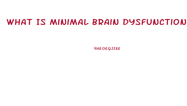 What Is Minimal Brain Dysfunction