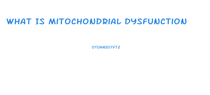 What Is Mitochondrial Dysfunction