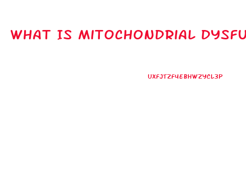 What Is Mitochondrial Dysfunction