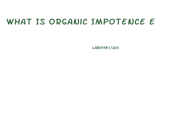 What Is Organic Impotence E