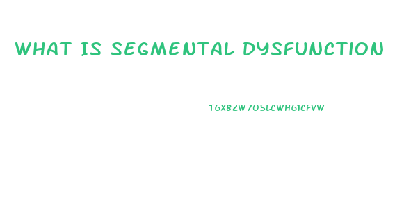 What Is Segmental Dysfunction