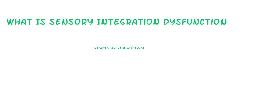 What Is Sensory Integration Dysfunction