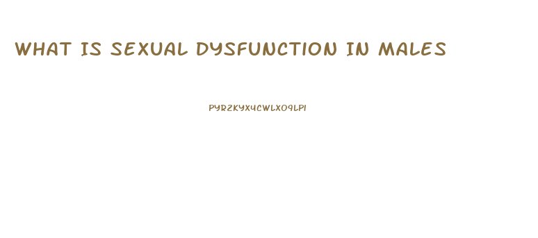 What Is Sexual Dysfunction In Males