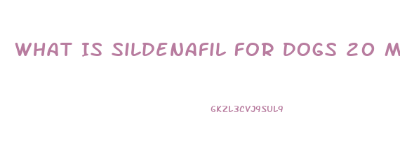 What Is Sildenafil For Dogs 20 Mg Tablets