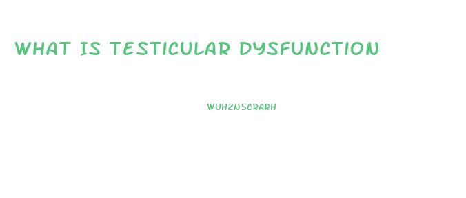 What Is Testicular Dysfunction