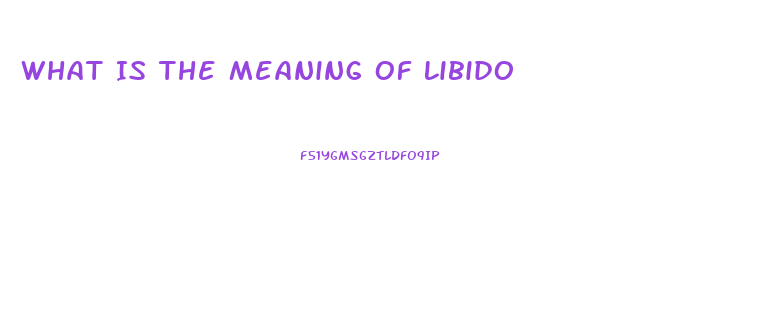 What Is The Meaning Of Libido