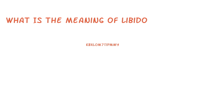 What Is The Meaning Of Libido