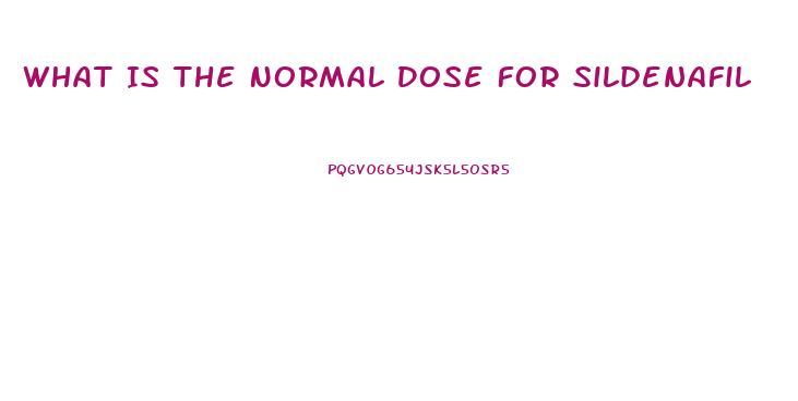 What Is The Normal Dose For Sildenafil