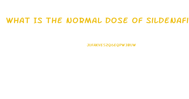 What Is The Normal Dose Of Sildenafil