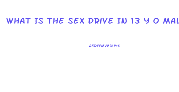 What Is The Sex Drive In 13 Y O Males