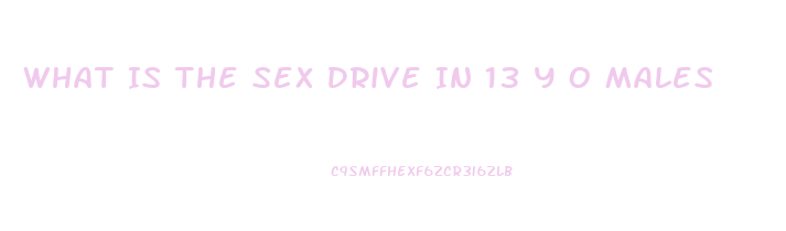 What Is The Sex Drive In 13 Y O Males