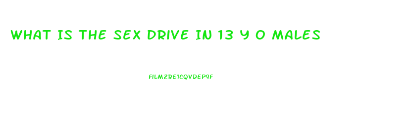 What Is The Sex Drive In 13 Y O Males