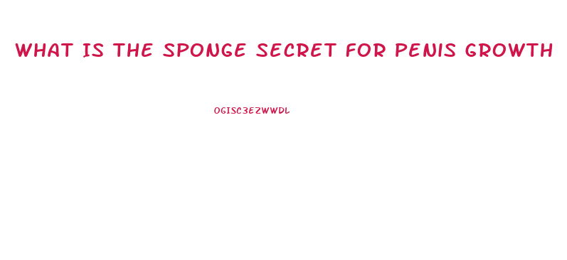 What Is The Sponge Secret For Penis Growth