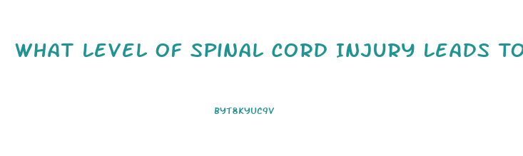 What Level Of Spinal Cord Injury Leads To Erectile Dysfunction