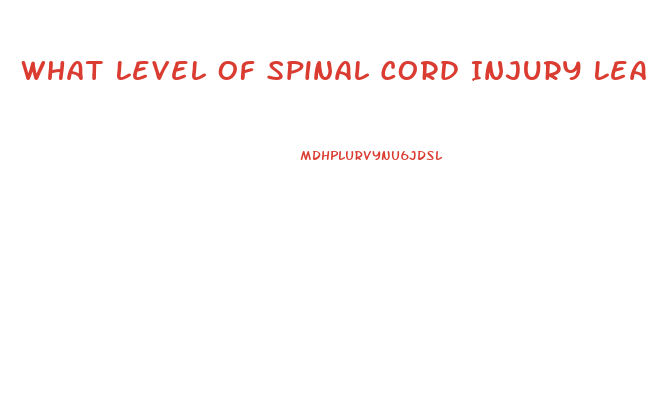 What Level Of Spinal Cord Injury Leads To Erectile Dysfunction