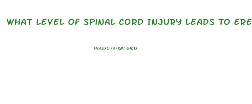 What Level Of Spinal Cord Injury Leads To Erectile Dysfunction