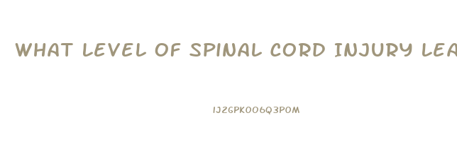 What Level Of Spinal Cord Injury Leads To Erectile Dysfunction