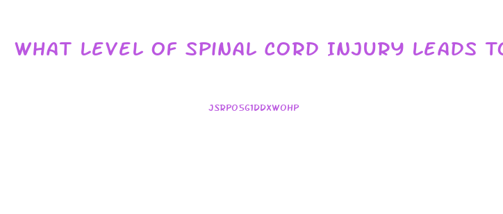 What Level Of Spinal Cord Injury Leads To Erectile Dysfunction