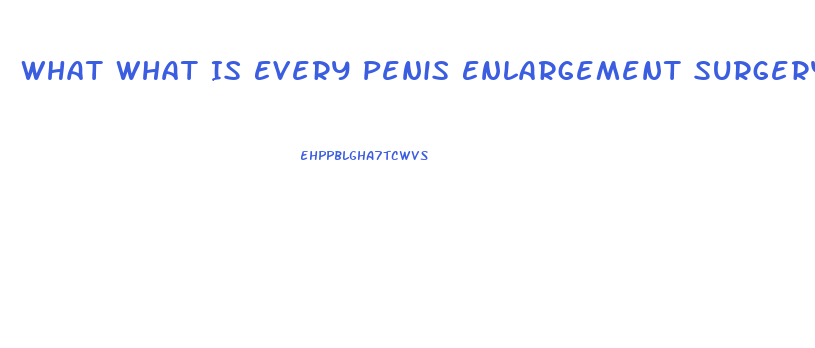 What What Is Every Penis Enlargement Surgery
