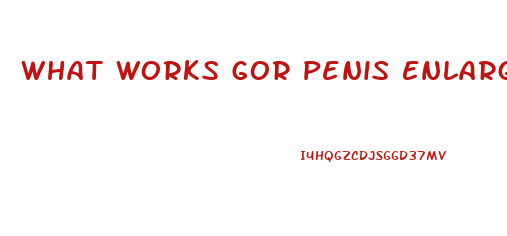 What Works Gor Penis Enlargement