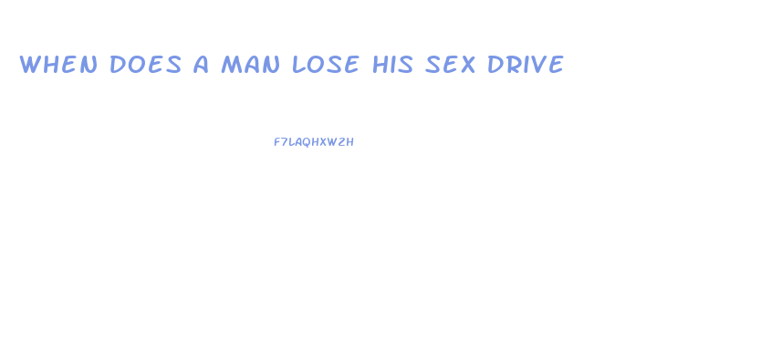 When Does A Man Lose His Sex Drive