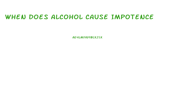 When Does Alcohol Cause Impotence