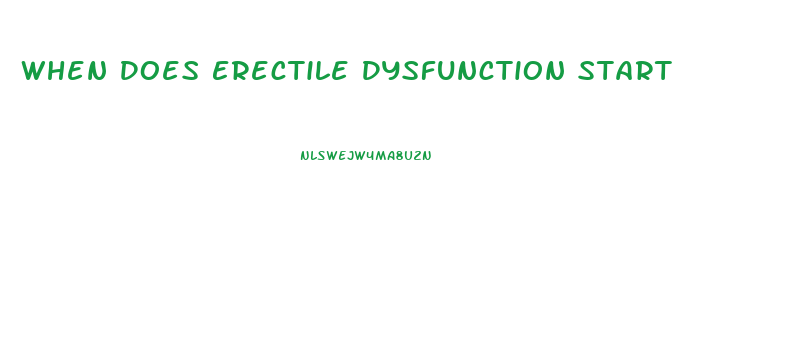 When Does Erectile Dysfunction Start