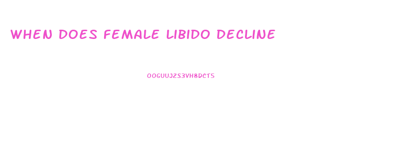 When Does Female Libido Decline